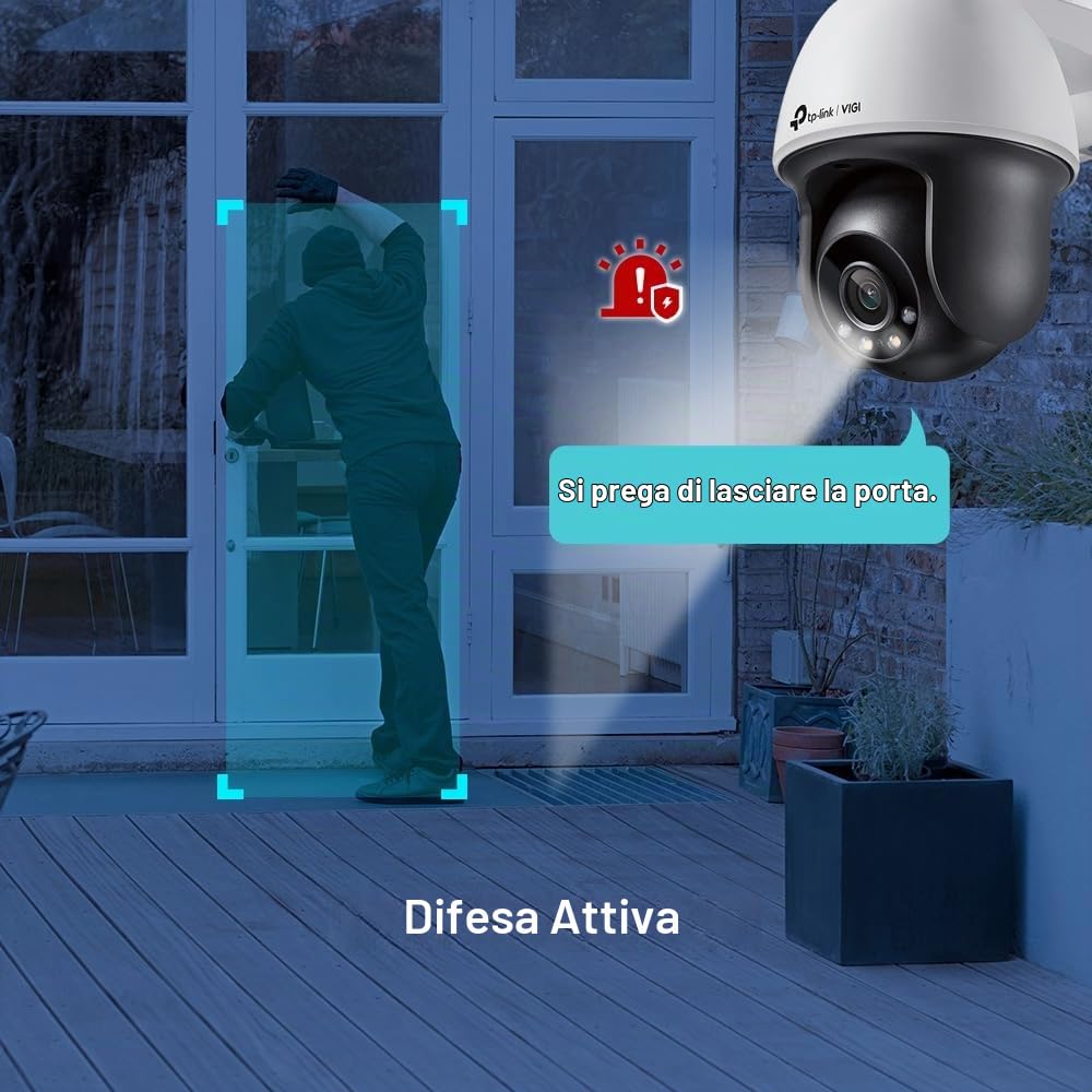 Telecamera Di Rete Pan Tilt A Colori Per Esterni TP-Link Vigi 4mp, Telecamera Di Sicurezza Ip, Per Interni E Esterni. Da Esterno, Cablato, Rcm, Bsmi,