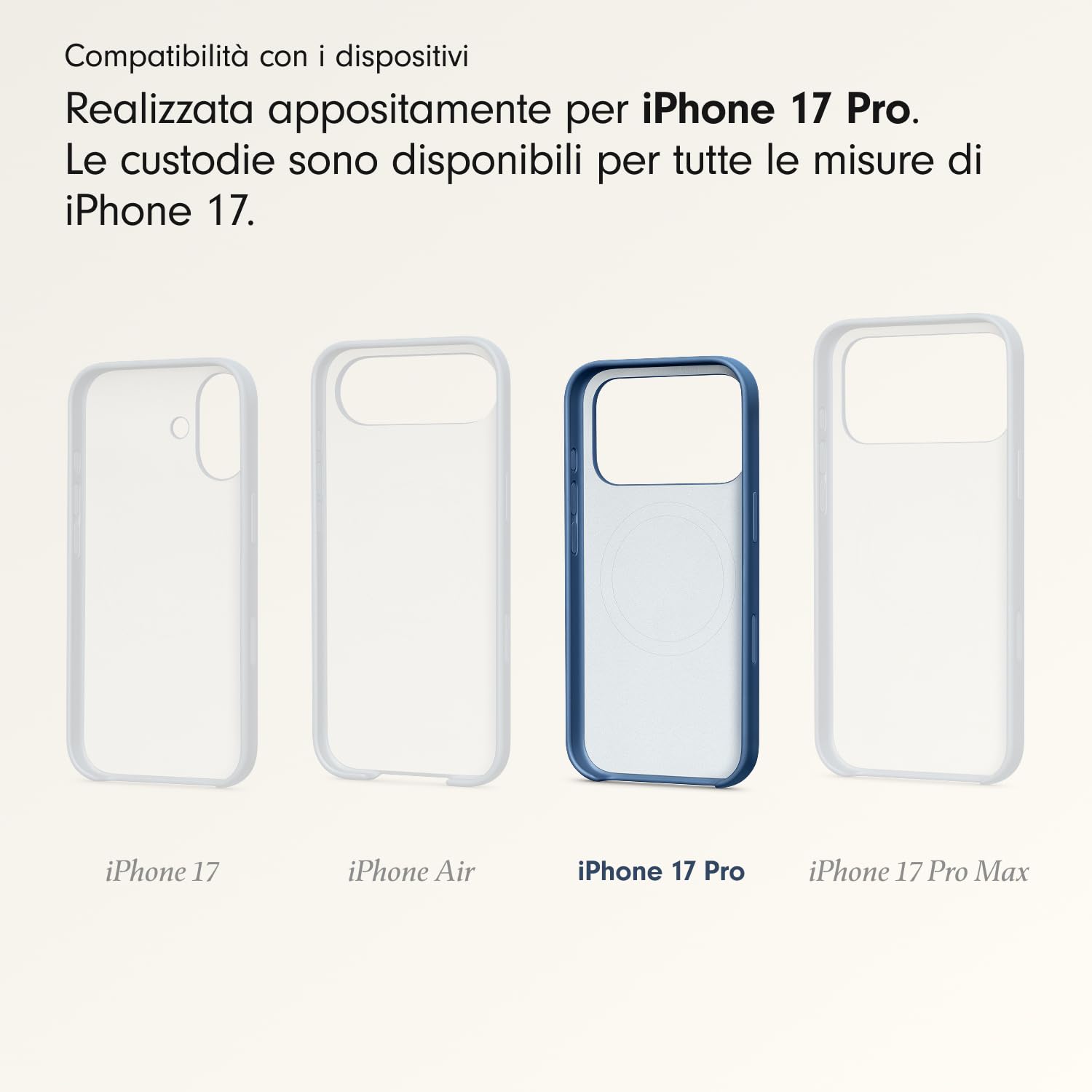 Beats Custodia per iPhone 17 Pro con MagSafe e Controllo fotocamera, finitura opaca, fodera in microfibra - Blu roccia madre