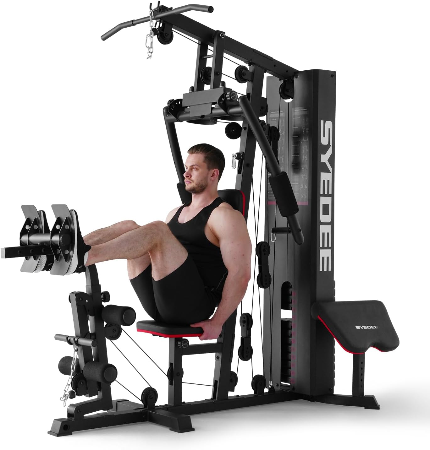 Mikolo Home Gym, Workout Station with 150LBS Weight Stack, Multifunctional Home Gym Equipment, Exercise Equipment for Full Body Strength Training