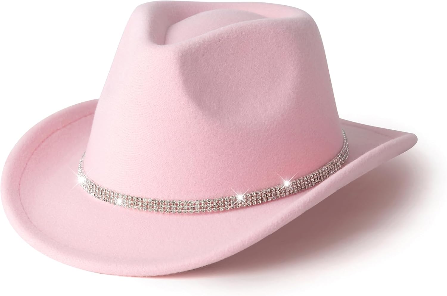 Gossifan Western Hats Boys Girls Cowboy Felt Hat Sparkly Rhinestone Cowgirl Hat