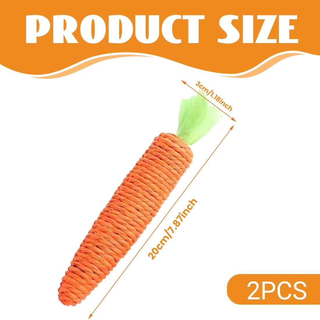 2 Stück Karotten-Katzenspielzeug Katzen Spielzeug Set,cat toys Plüsch Schmusekissen, Weiches Flauschiges Haustier beruhigendes Spielzeug,Das beste Ostergeschenk für eine Katze