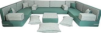arabicsofa Middle Eastern Moroccan Majlis Seating – U Shaped Arabic Floor Cushion for Living Room – Sectional Sofa Set