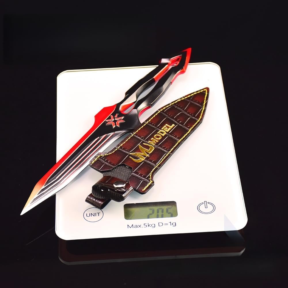 Superbuybox Valorant 2026 VCT Sigil Knife Martial Arts Knives Game Collection Desk Decor Backpack Pendant Gift (Black Red)