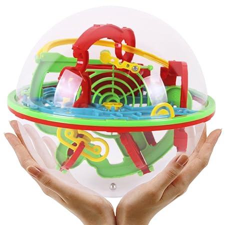 Leoie 100 Challenging Levels Magic 3D Maze Ball Labyrinth Puzzle Game Globe Toys for Kids