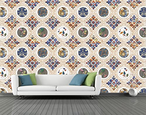 Image of CABANA HOMES Wall Stickers Botanical DIY Wallpaper for Decals (45 x 125 cm, 1 Roll) (6 sq. ft) Decorative Self Adhesive Home Decor Furniture Table Top Kitchen Tiles Ceiling, Beige