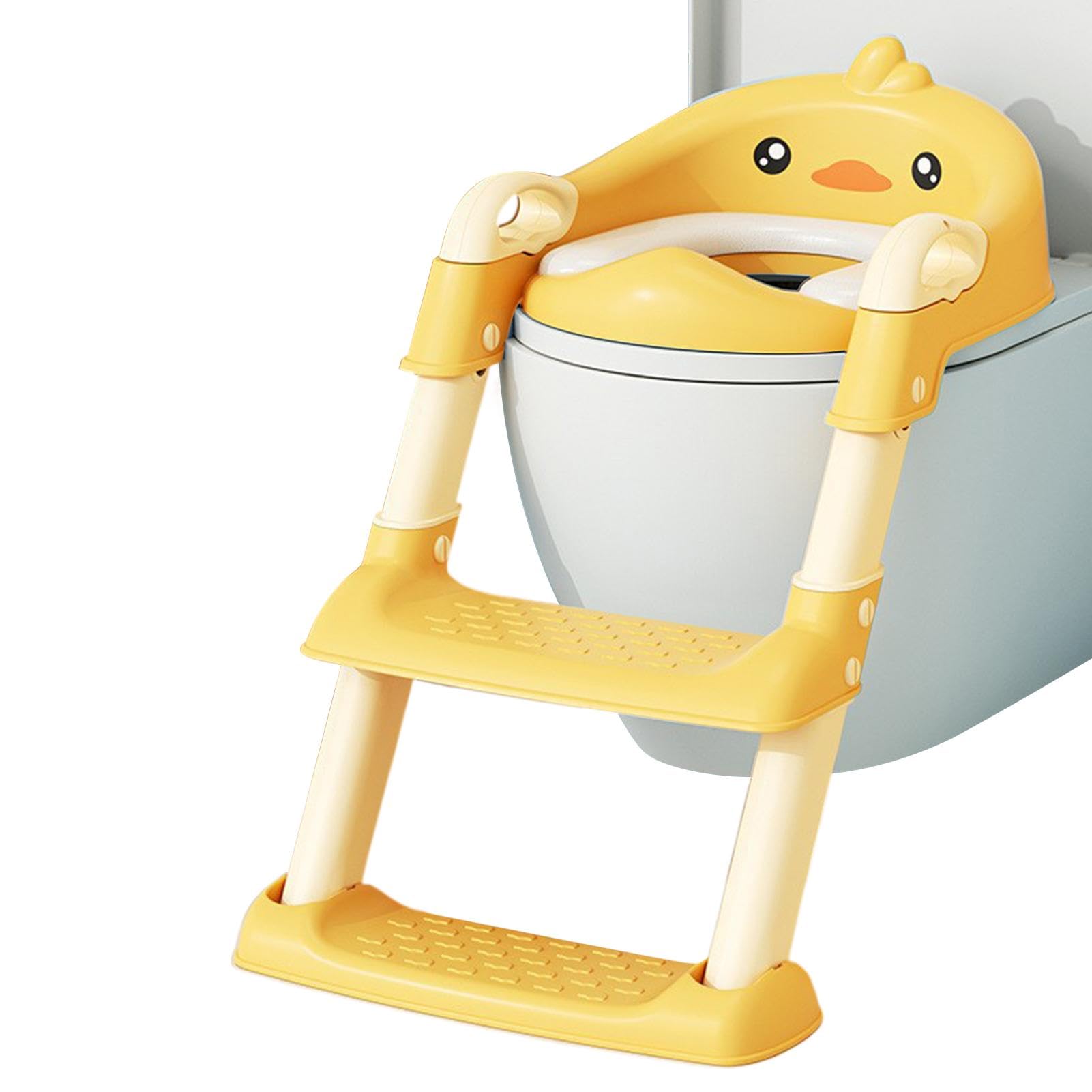 Scaletta per WC, vasino, seduta in vasino – vasino pieghevole per bambini – accessori per servizi igienici, scala ergonomica con sgabello per ragazze | Portatile Per Bambine e Bambini Forniture Addestramento Vasino Confortevole per Piccoli Bagno WC Cartoo