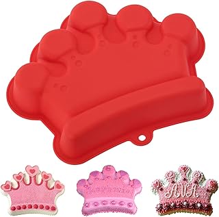 YISUYA Moule à gâteau couronne, moule à gâteau en forme de couronne 3D, moule à gâteau couronne en silicone, moule à gâteau d'anniversaire, moule à gâteau couronne (rouge)