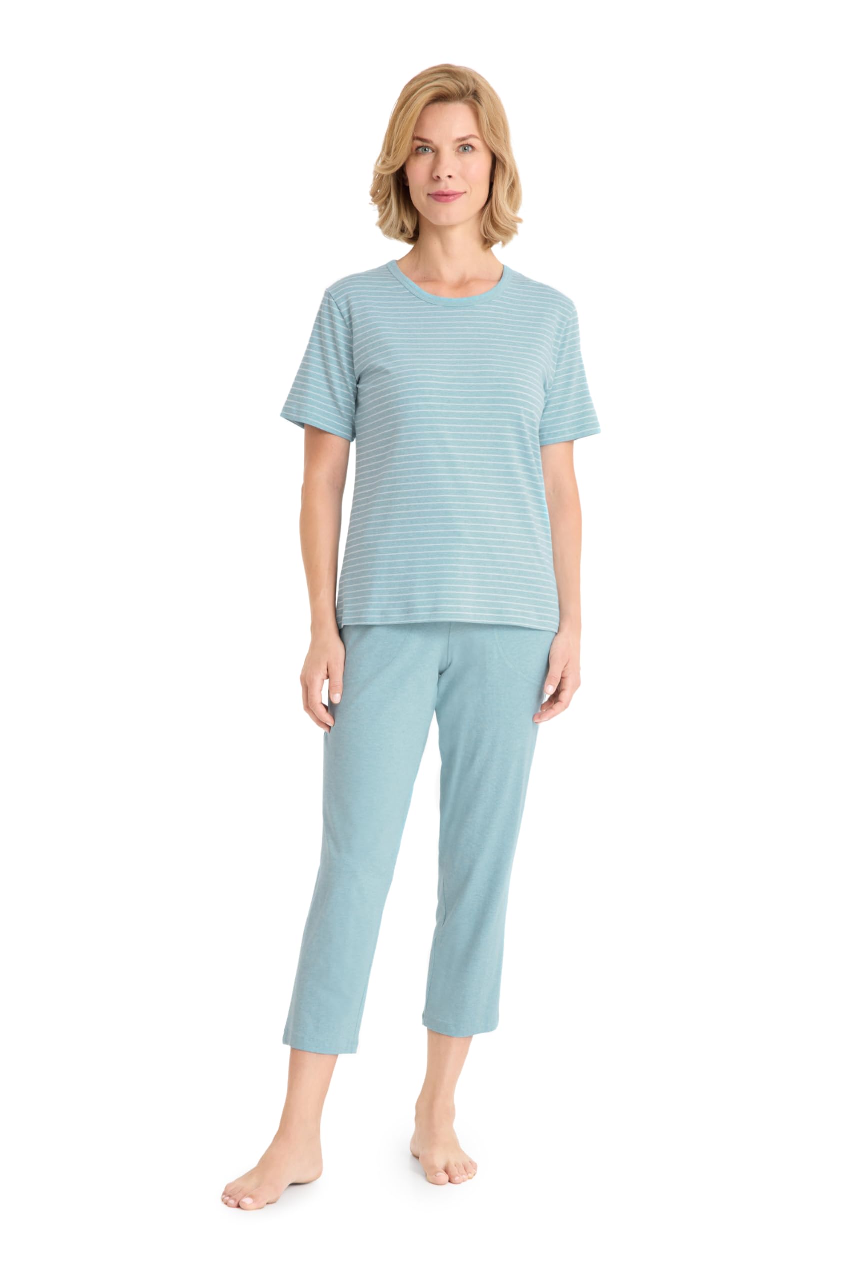 Rösch 7/8-Pyjama, Streifen-Melange 1263066