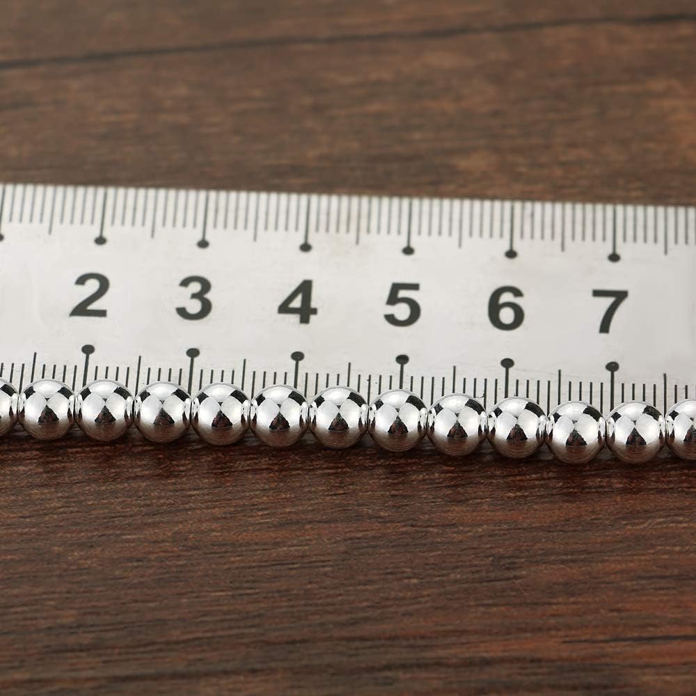 Dankadi New Women's 925 Sterling Silver Bracelet Minimalist 4-6MM Round Bead Chain Solid Silver Bracelet Charm Jewelry Lobster Claw Clasp - Image 6