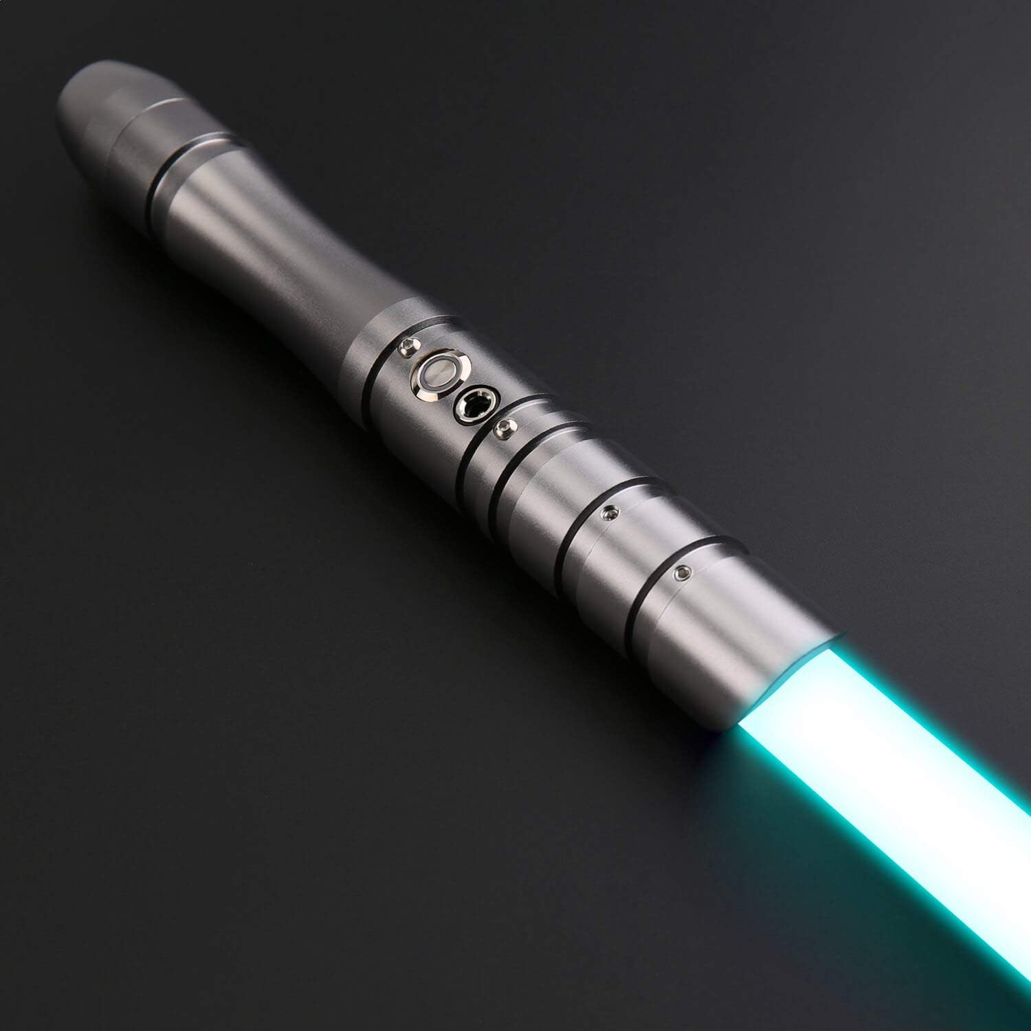 X-TREXSABER Upgrade Force FX Lightsaber, Frosted Aluminum Alloy Hilt, 12 RGB LED with 6 Sound Fonts Blaster Sound, Heavy Dueling with Flash on Clash and Waving Sound,7/8 inch Blade -- 028-1 (Gray)