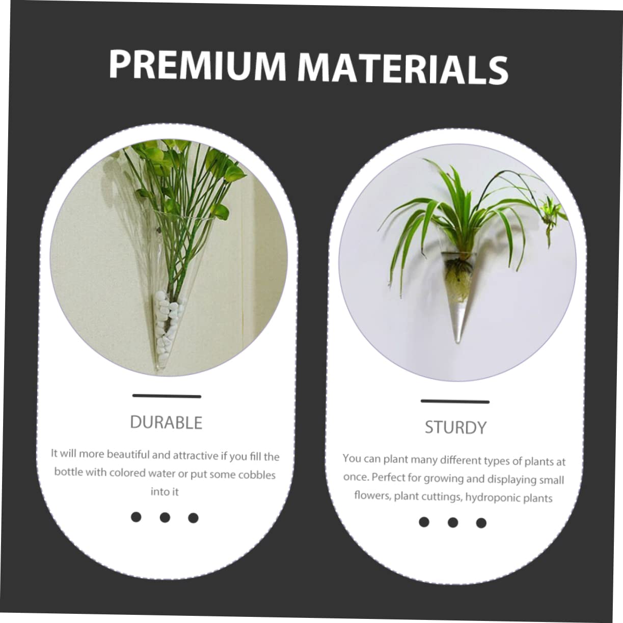 IMIKEYA 4 Ensembles Vase Mural Bourgeon Décorations D'aquarium Tubulaire Décoration D'intérieur Centres De Table Cintres pour Plantes Mur Intérieur Usine Transparent Un Verre 2 Pièces * 4