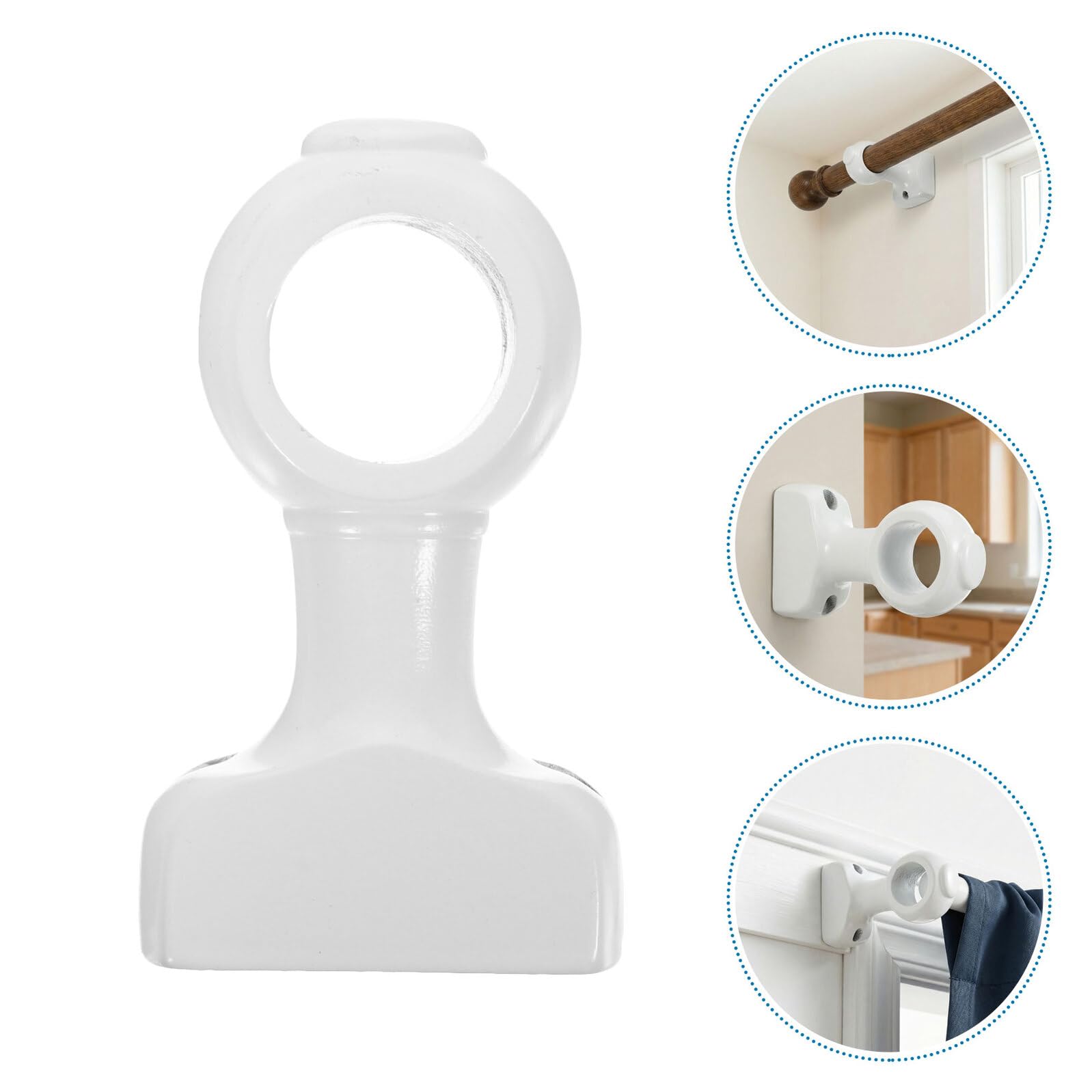 NUOBESTY 4 Pezzi Supporto Bastone Design Decorativo in Legno Bianco per Tende e Facile Installazione Set per Soggiorno e Camera da