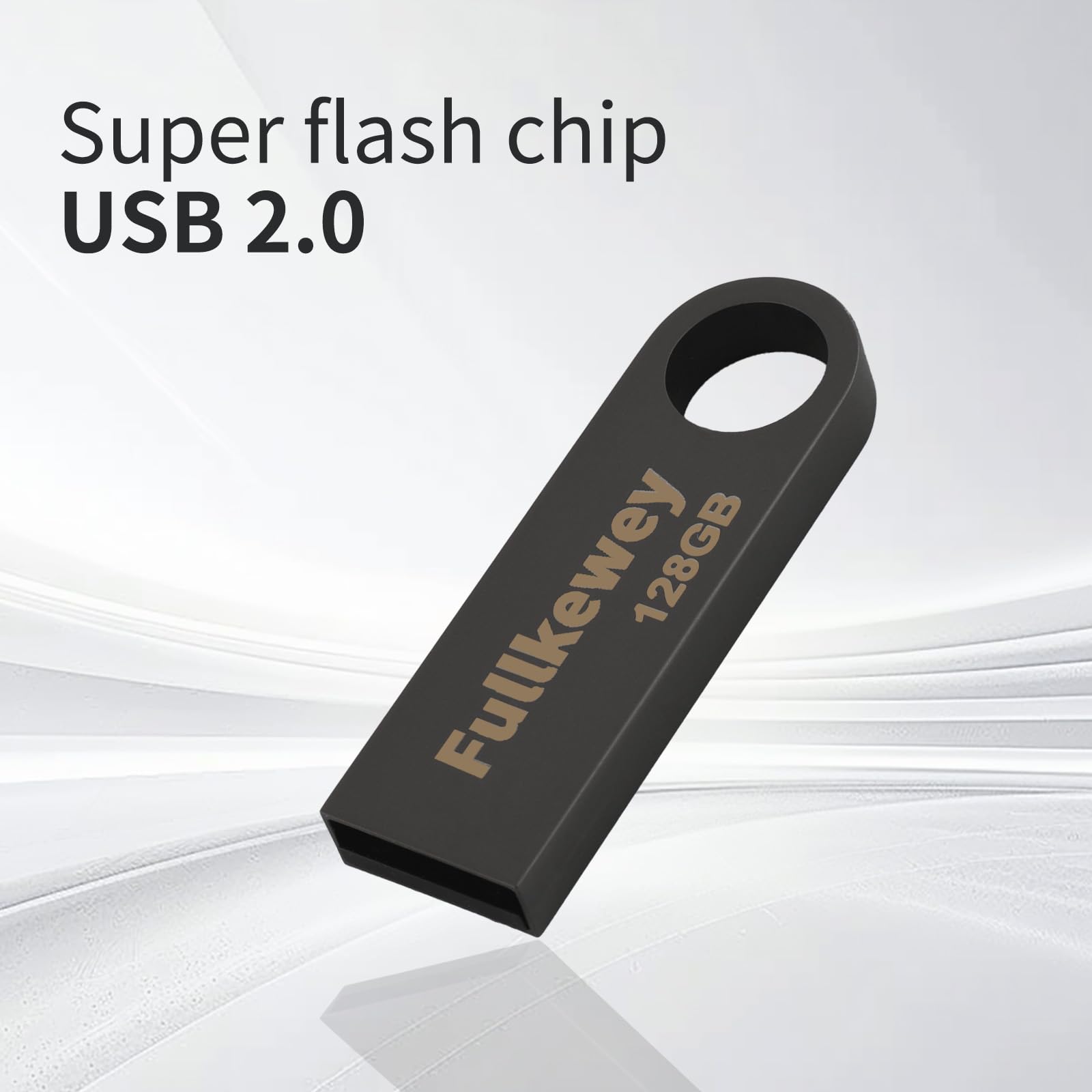 16G/32G/64G/128G Flash Drive, Fullkewey Sleek Metal USB 2.0, Metal Waterproof Compact Pen Drive,Thumb Drive, High Speed Memory Stick for PC Laptop Computer (Gold, 128, GB)