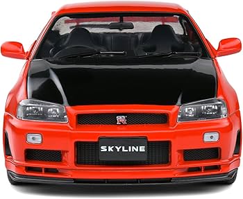 Solido Nissan Skyline GT-R R34 1999 Kırmızı Siyah 118 Model Araba