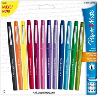 Caneta Papermate Flair Medium Sortidas, Blister com 12 canetas, Paper Mate, 1833947, Sortidas