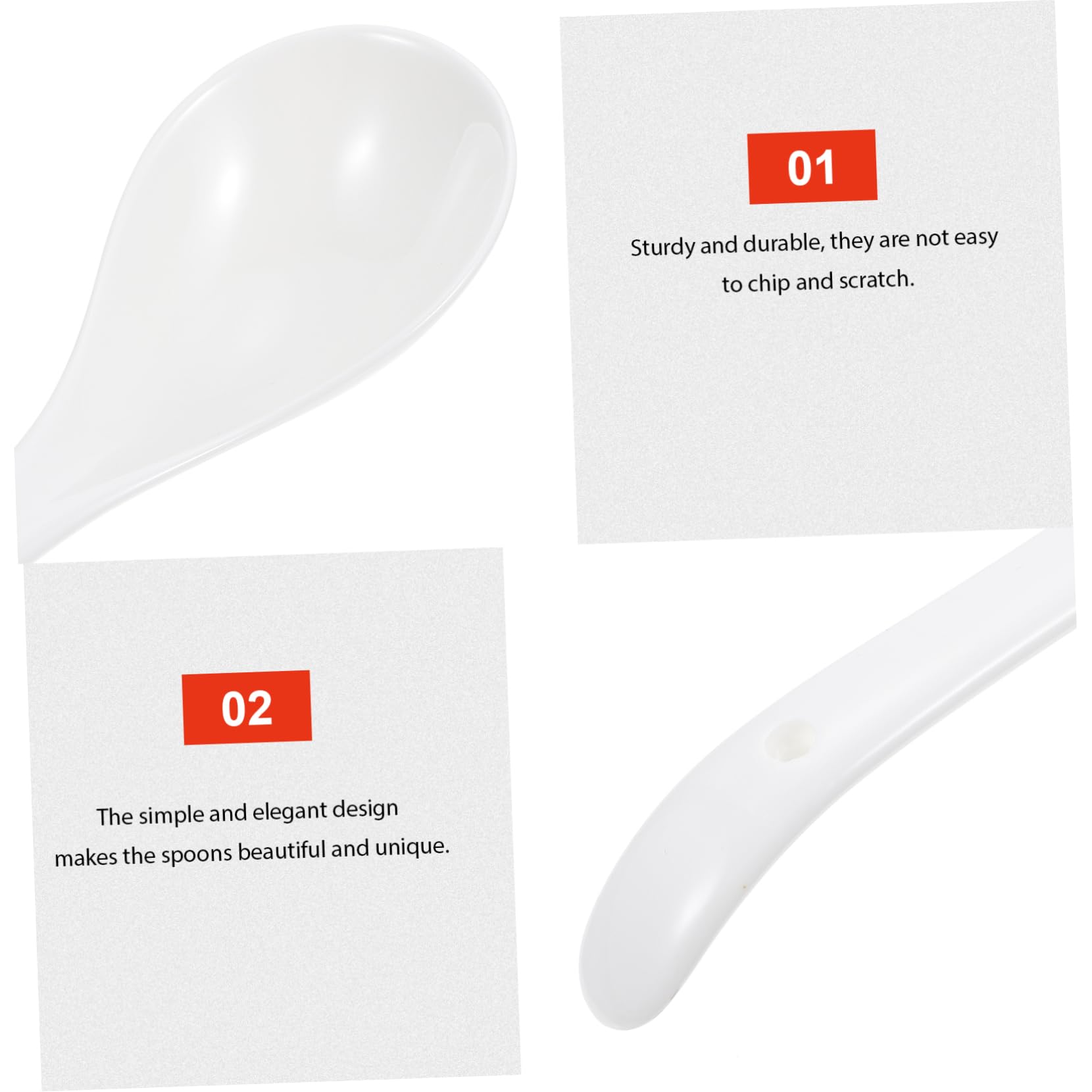 6piezas Cucharas Soperas De Cerámica Utensilios De Cocina Resistentes y Ecológicos