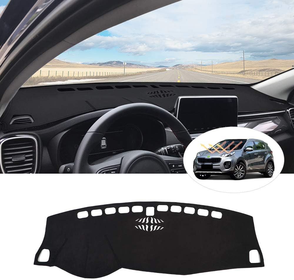 CARTIST Flannel Dashboard Cover for Kia Sportage 2017-2022 Dash Cover Nonslip Dashboard Mat Protector Sunshade No Glare