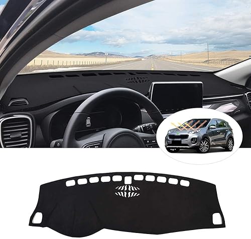 CARTIST Funda de franela para tablero de instrumentos Kia Sportage 2017-2022, protector antideslizante para salpicadero, parasol sin deslumbramiento