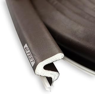 LSGCQ Kerf Weather Stripping Door Seal Strip 40 Ft Q Foam Door Weatherstrip Seal with Slot Card Slot Installation, Easy Cut to Size (Brown)