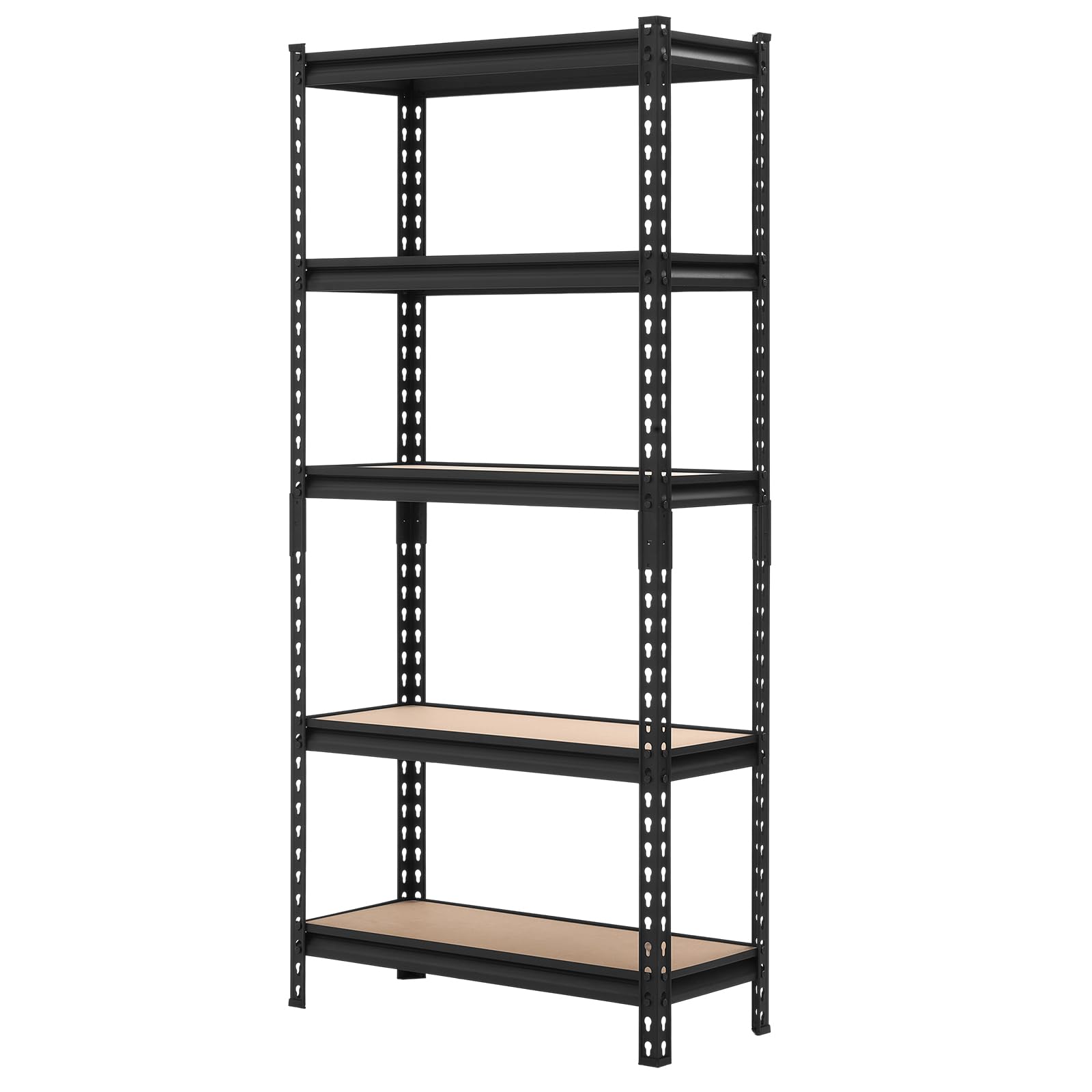 VEVOR Estantería Almacenaje Metálica de 5 Niveles 72 x 31 x 152 cm, Estantería Multiusos Altura Ajustable Capacidad 907 kg en Total con Estructura de Acero para Garaje Trastero Dormitorio Hogar Sótano