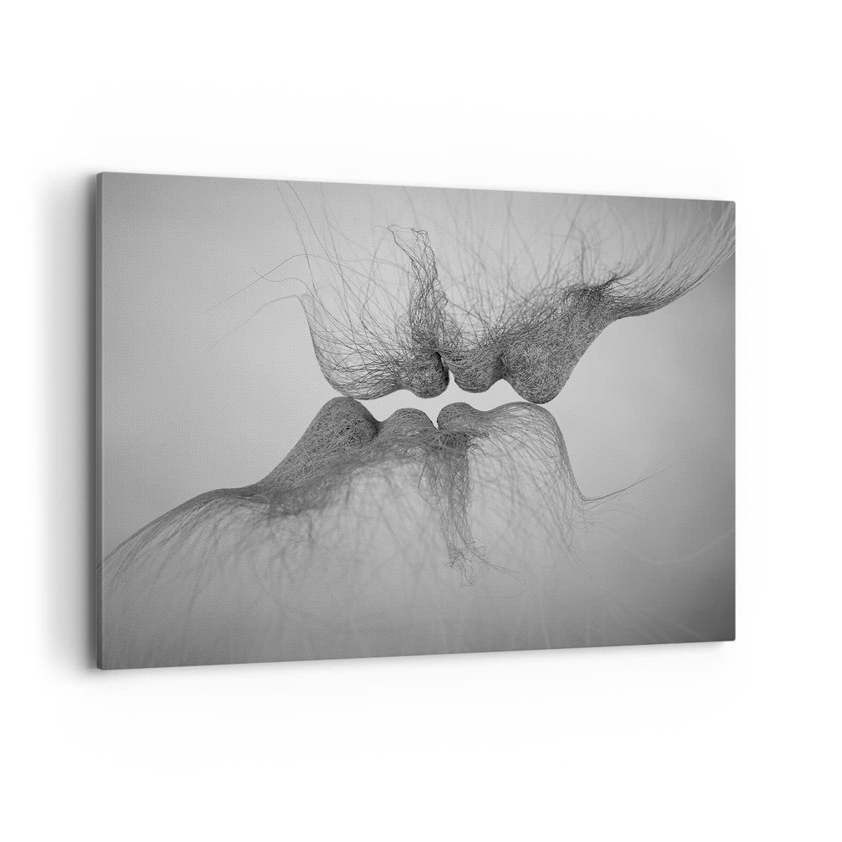 Cuadros Decoracion Salon Beso Amor Pareja Lienzos decorativos 120x80cm Cuadro Sobre Lienzo Moderno Dormitorio Cocina Cuadros Pared Imágenes Wall Art Prints Decor Canvas Grande XXL AA120x80-4967
