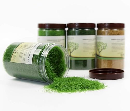 Miniatura 5 de CFA4 4 x 10.1 fl oz mixto 0.472 in césped estático terreno polvo verde hierba falsa jardín miniatura paisaje artificial mesa de arena modelo de