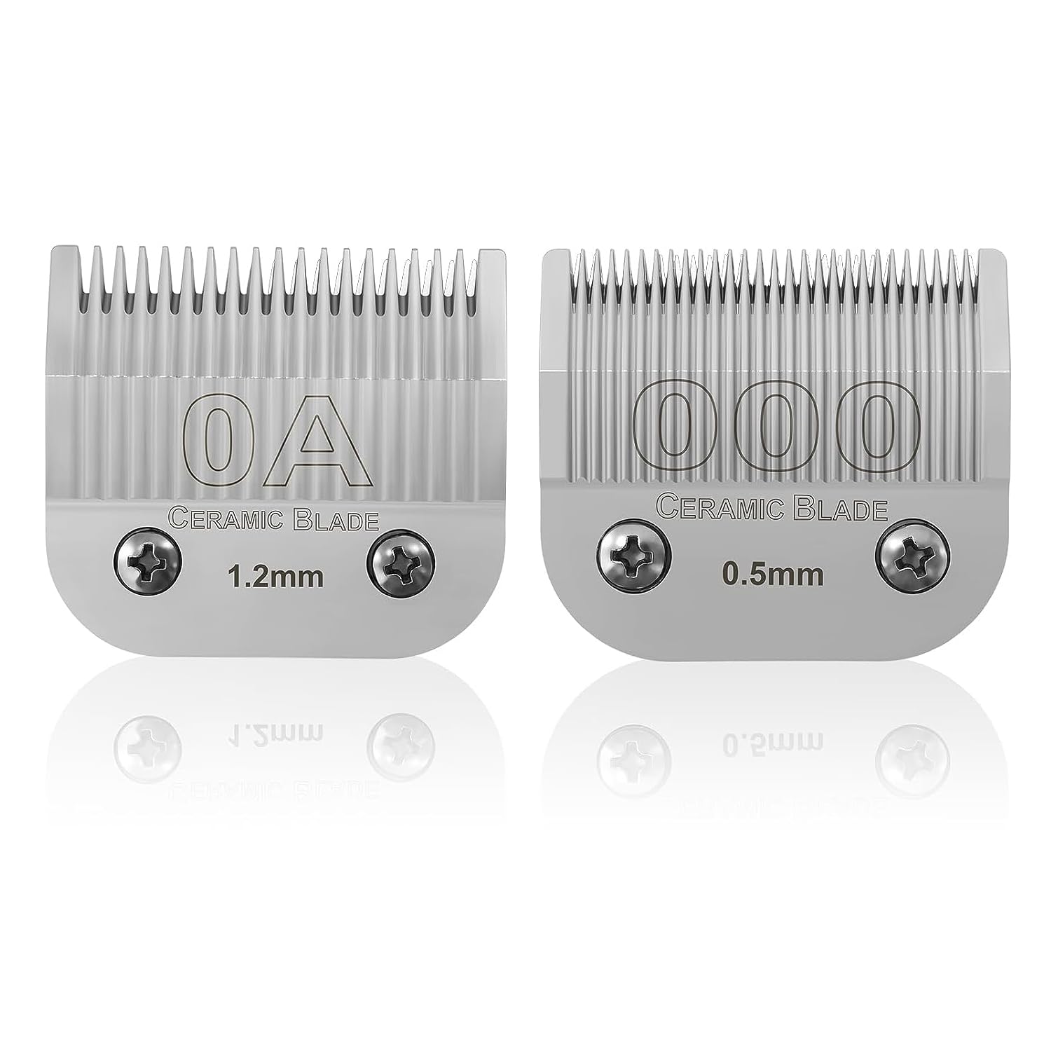 000 & 0A Detachable Replacement Ceramic Blades Set,Cut Length 1/50-Inch to 3/64 lnch,Compatible with Oster Classic 76/Star-Teq/Power-Teq/A5, Clipper