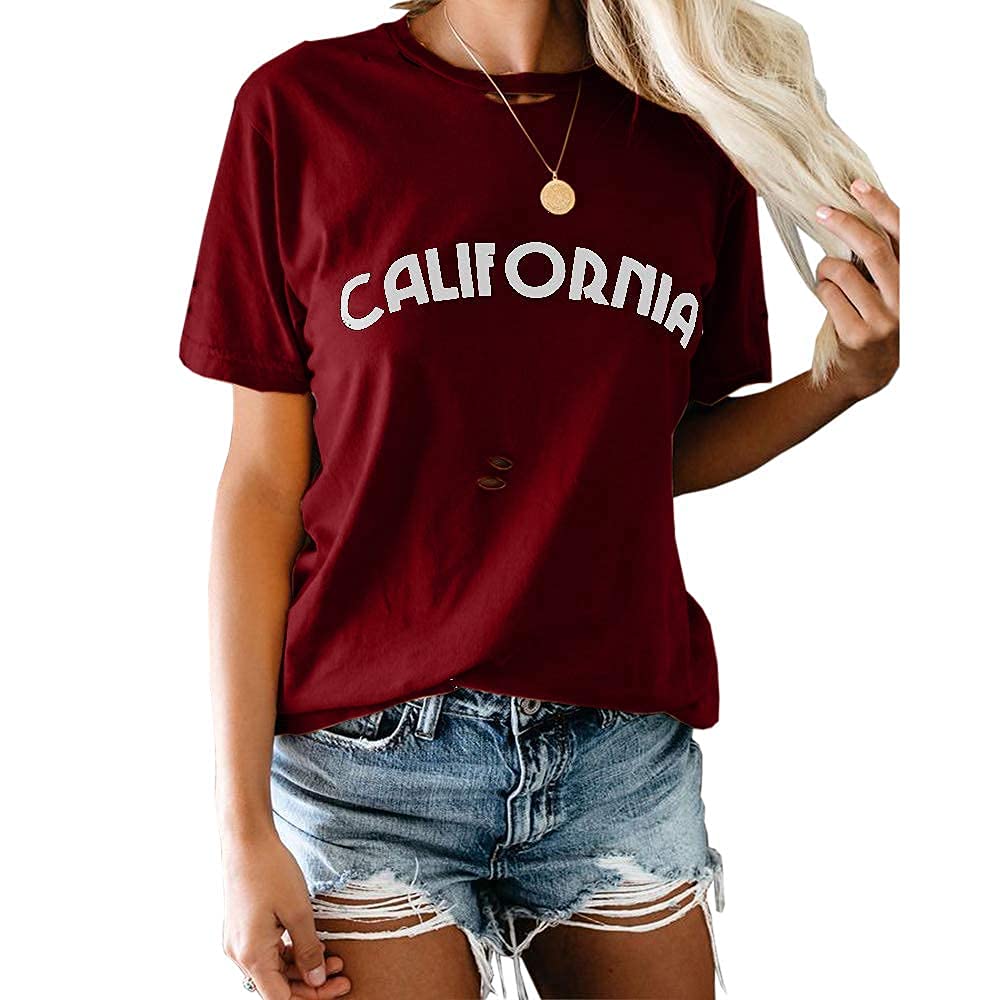 Women's Three Cats Pattern Solid Color Printing O-Neck Simple T-Shirt Summer Casual Basic Short-Sleeved top