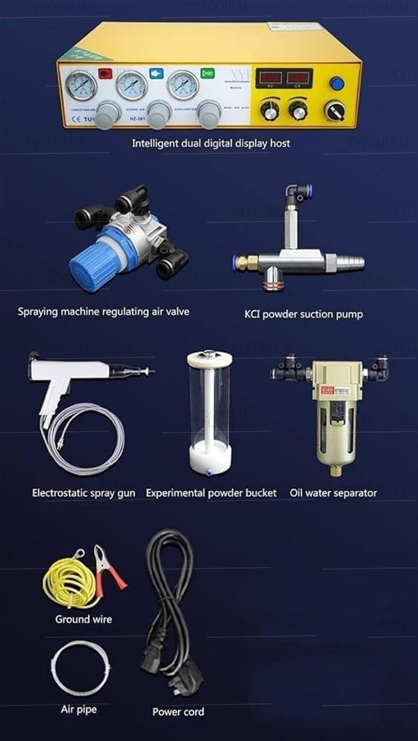 Pistola per verniciatura a polvere elettrica portatile, spruzzatore elettrostatico per finiture professionali automobilistica, nautica e giardino