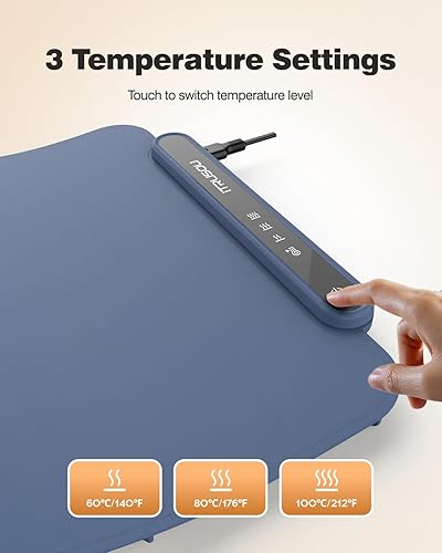 Miniatura 3 de Tapete de calentamiento eléctrico para calentar alimentos, calefacción de superficie completa para mantener los alimentos calientes o descongelados,