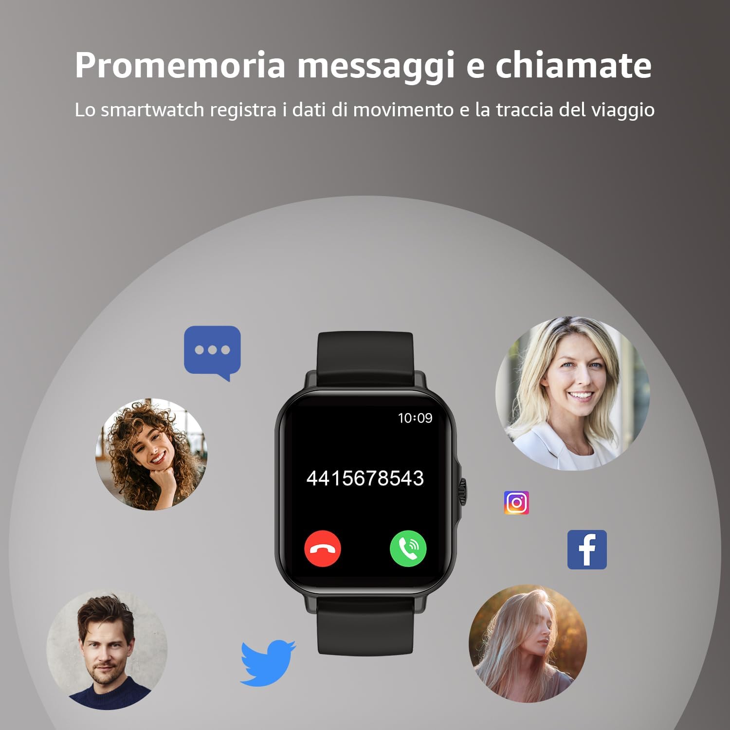 AZTTKIA Smartwatch Donna Uomo, Smartwatch da 1,83 Pollici Con Funzione Chiamata, Smart Watch Impermeabile e Monitoraggio Della Frequenza Cardiaca, Orologio Fitness, Monitor sonno, Android iOS AZTTKIA Smartwatch Donna Uomo, Smartwatch da 1,83 Pollici Con Funzione Chiamata, Smart Watch Impermeabile e Monitoraggio Della Frequenza Cardiaca, Orologio Fitness, Monitor sonno, Android iOS