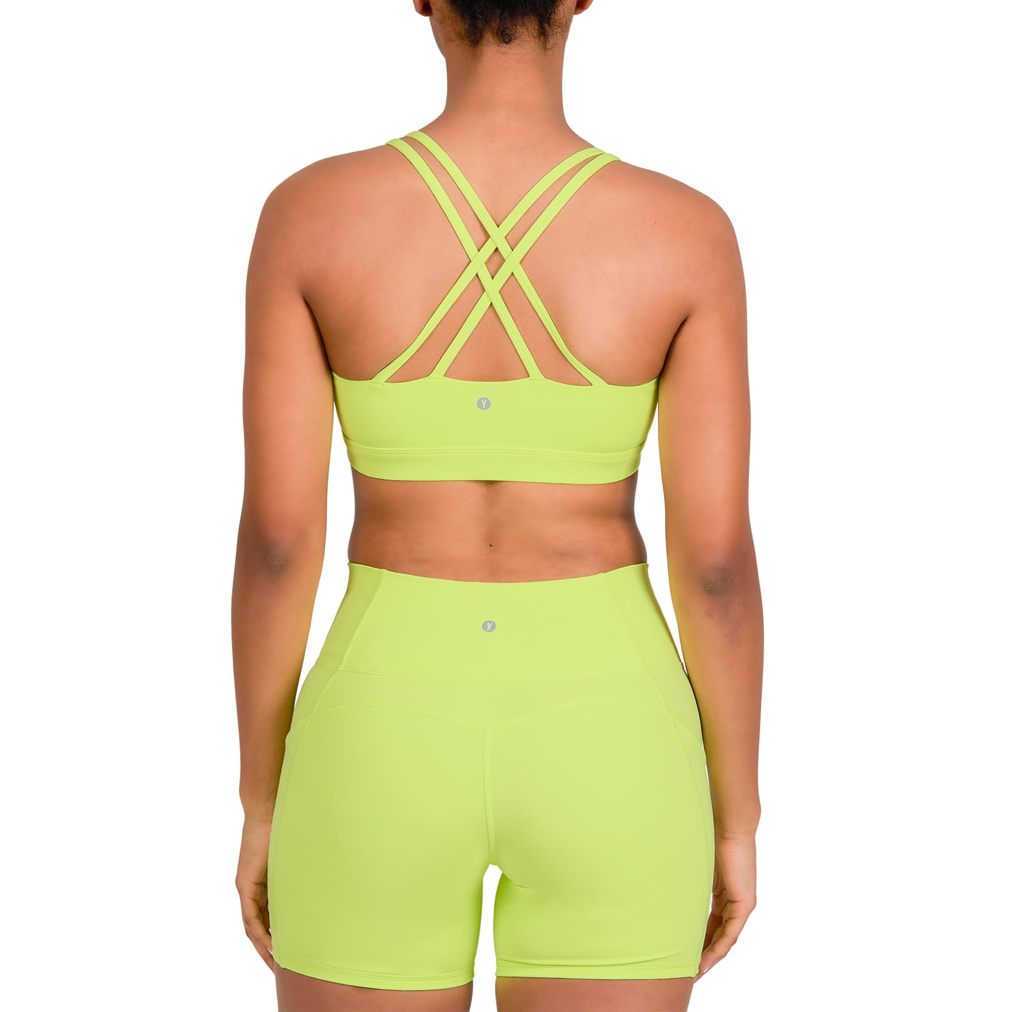 YITTY Active Women's Ultraluxe Strappy Medium Impact Bra, Athleisure, 4-Way-Stretch