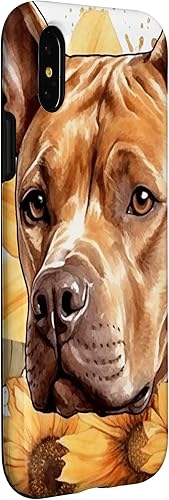 Miniatura 9 de Funda para iPhone 13 Pro Max American Bully Dog Acuarela Girasol