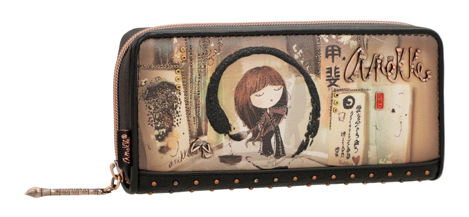 Anekke - Große Geldbörse für Damen - RFID-Schutz - Brieftasche aus Kunstleder mit Reißverschluss Shōen - Accessoires und Accessoires für Damen - Maße 21 x 10 x 3 cm, bunt