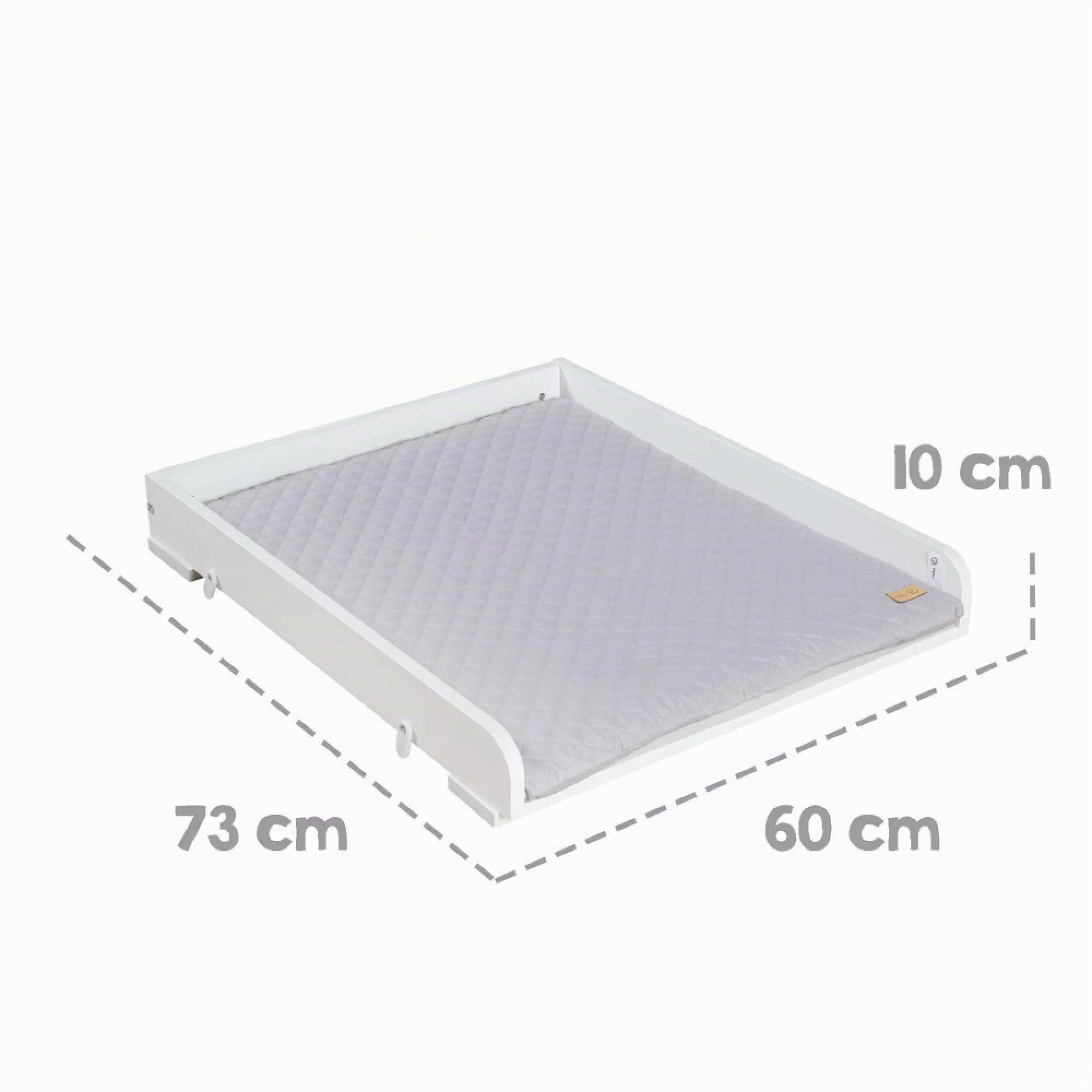 roba Plan à Langer + Matelas Style - Blanc/Gris Argenté