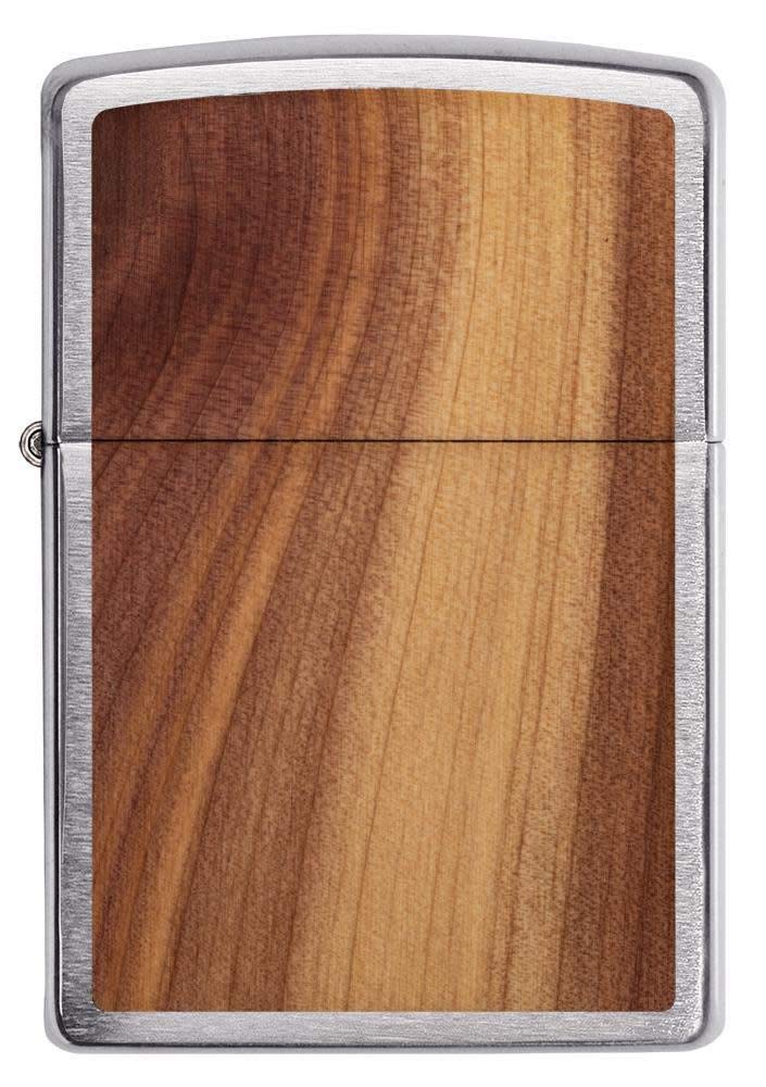 Zippo Wiatroszczelna zapalniczka - Woodchuck - szczotkowane chromowane wykończenie - do wielokrotnego napełniania do użytku przez całe życie - regulowany płomień - pudełko prezentowe - metalowa