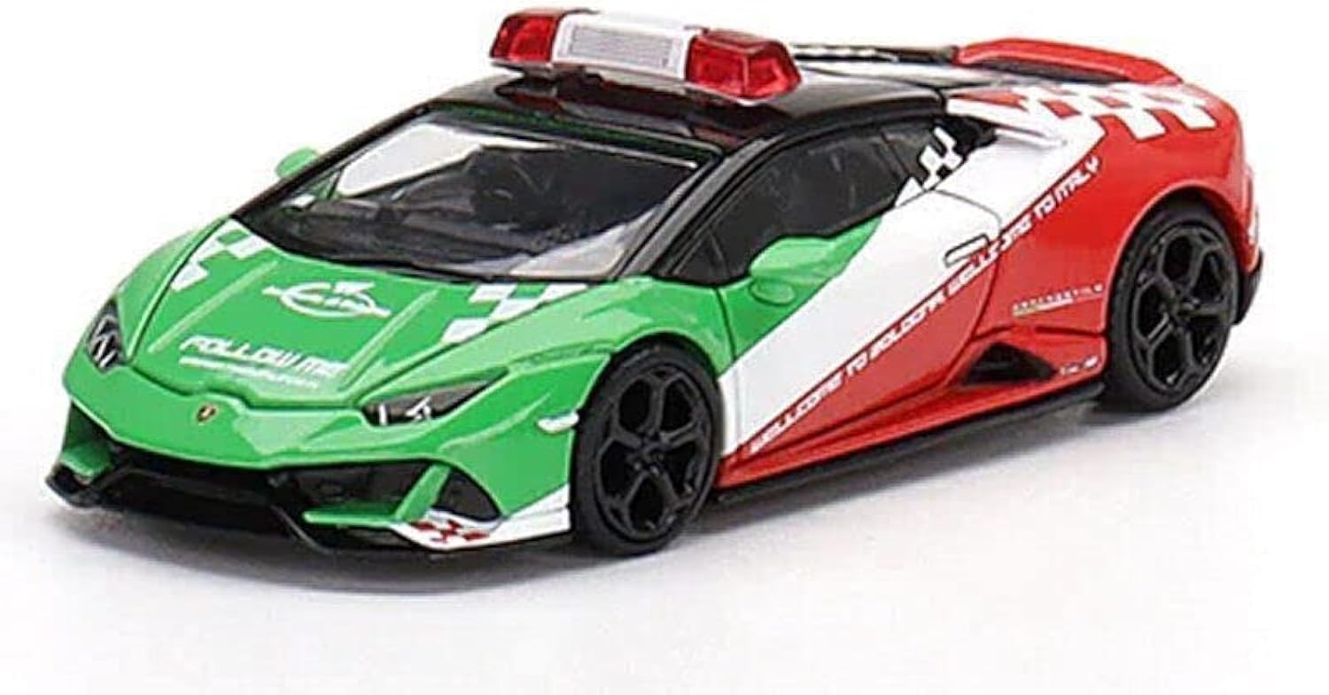 Truescale Miniatures True Scale Model Car Compatible for Lamborghini Huracán EVO Bologna Airport 2020 Follow-Me Car 1/64 Diecast Model Car MGT00193