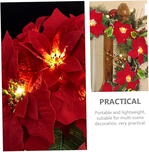 Miniatura 7 de NOLITOY La flor de pascua delicada única llevó la cadena de luces de la Navidad para el partido decorativo interior