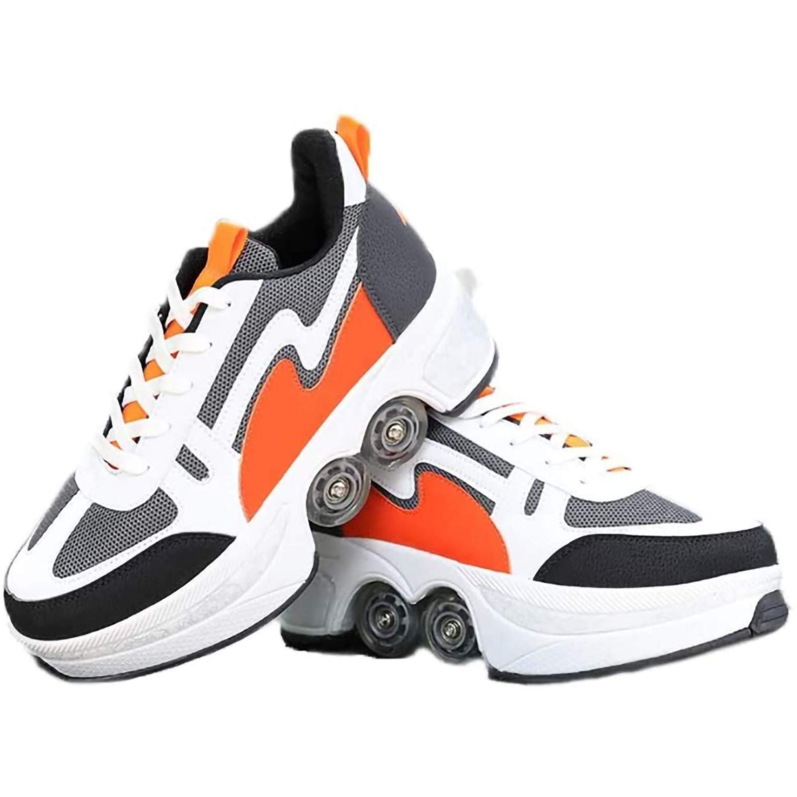 Patines Paralelos Multiusos 2 En 1, Patines De Cuatro Ruedas, Patines Para Principiantes De Diseño Elegante, Zapatos Deportivos Unisex Para Niños Adultos Al Aire Libre