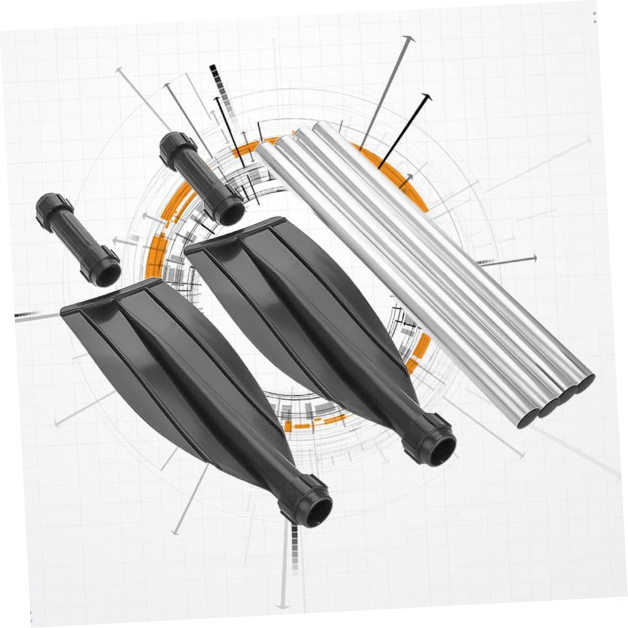 Toyvian Doppelend Kajakpaddel 210cm aus Aluminiumlegierung, Schwarz