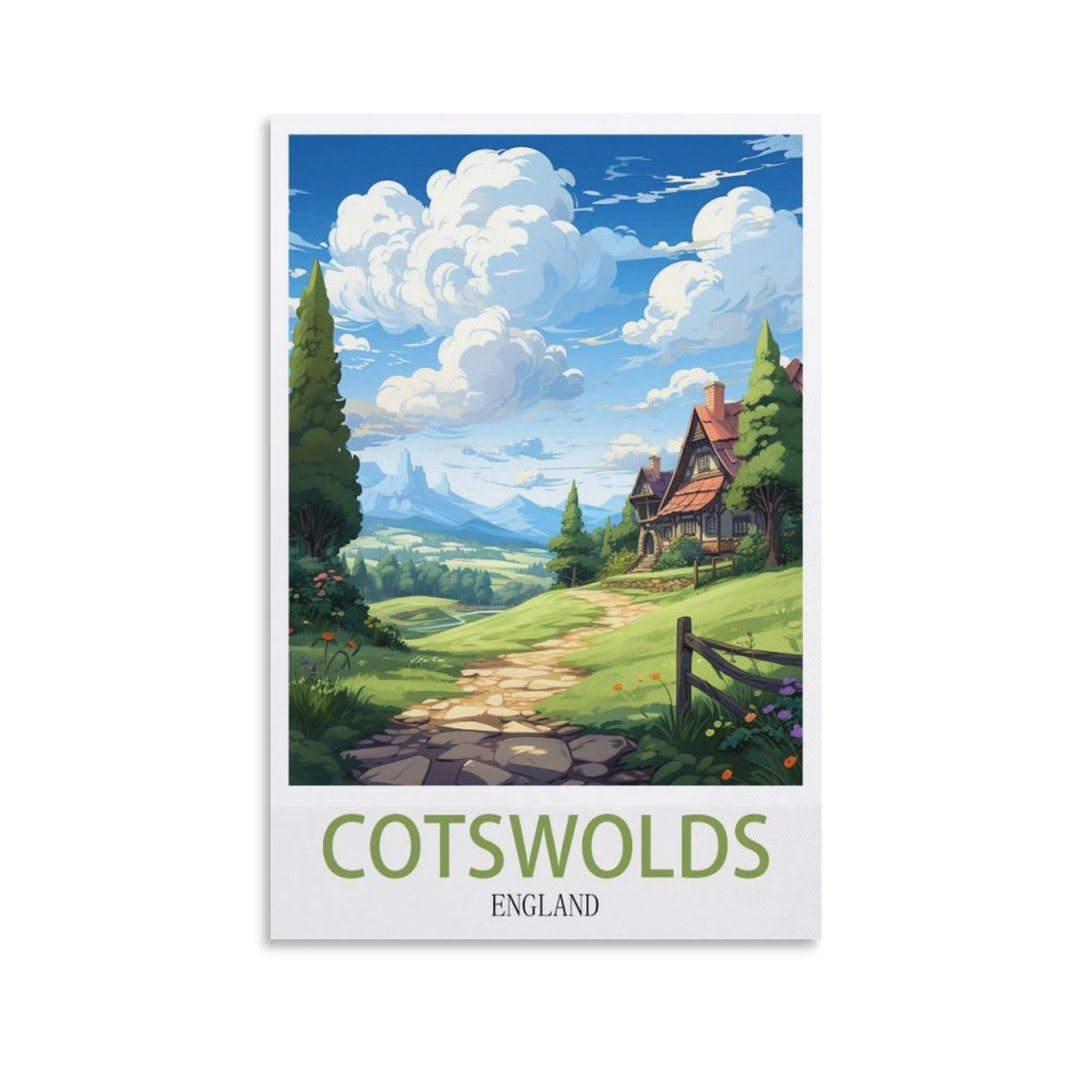 EZMLFA 5D Diamond Painting Kits for Adults,Cotswolds England,Diamond Painting,Landscape Gem Art Kits Adult and Crafts Home Decor 40x50cm