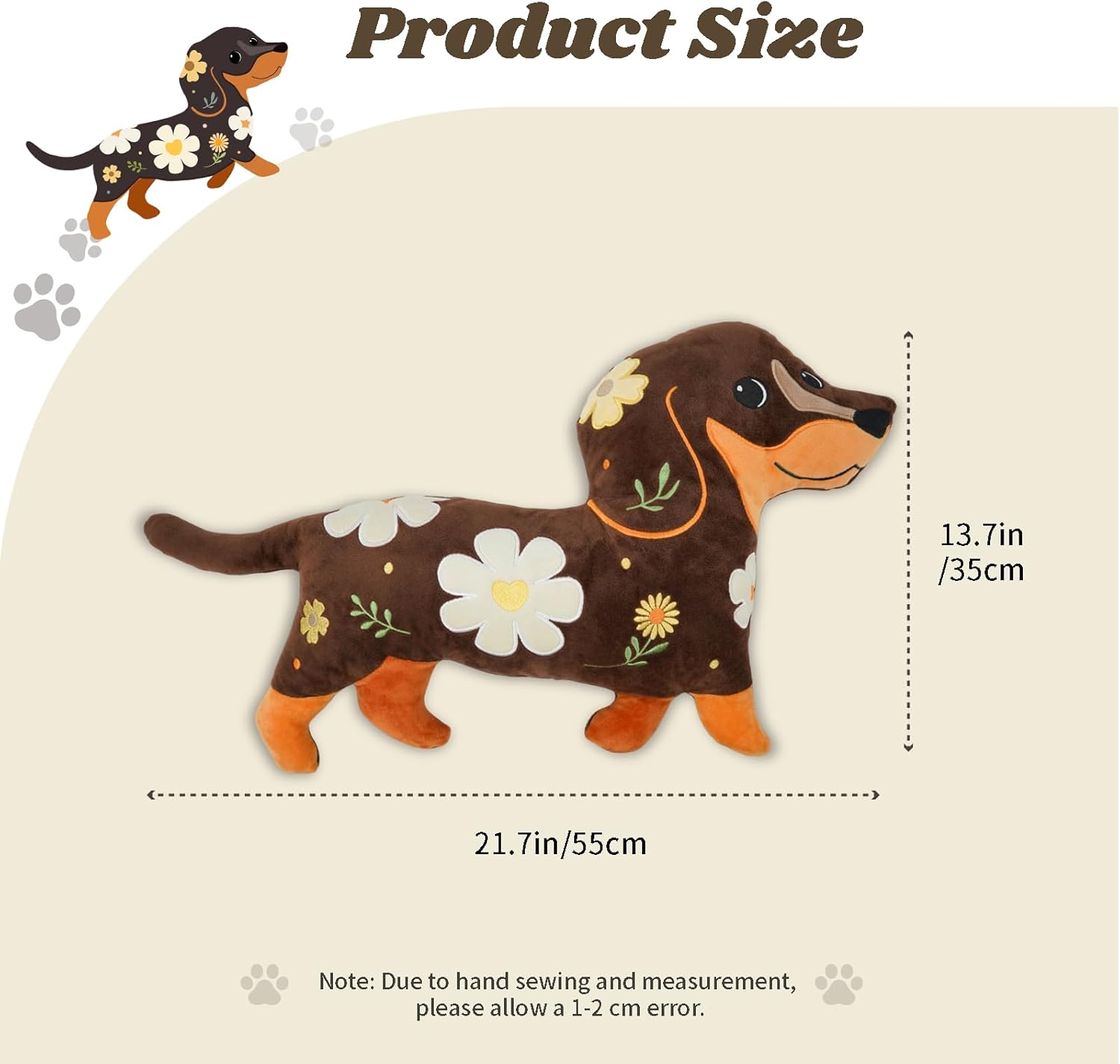 Tian Zhun Dachshund Gifts Weiner Dog Gift Best Dog Mom Gift for Women Dogs Lovers Dachshund Pillow 13.8 x 12.21 Inch Home Decor for Sofa