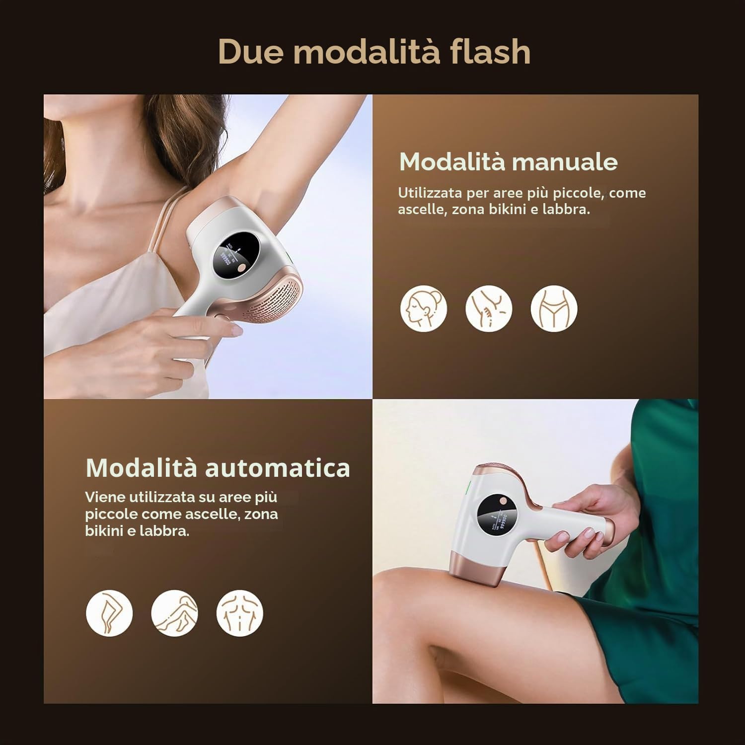 Epilatore Laser Luce Pulsata 3 in 1, 3 Funzioni Avanzate - HR/SC/RA