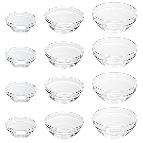 3 Sizes of Clear Glass Bowls, 2.5, 3.5 & 8.5