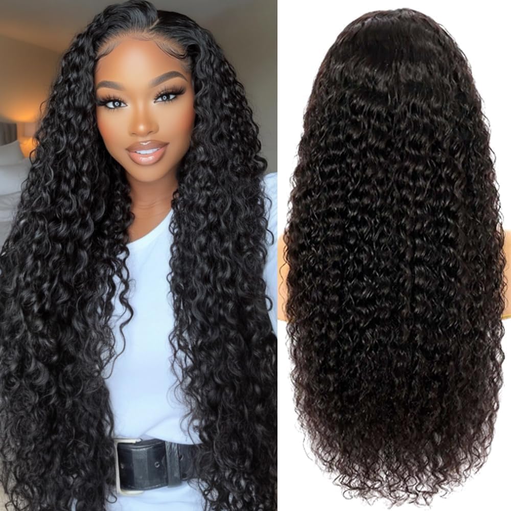 Curly Half Wig Human Hair 3 In 1 Half Wig Human Hair 22 Inch 180% Density Spiral Curly Wear and Go Wigs with Drawstring,Natural Color Quick Install Beginners Friendly