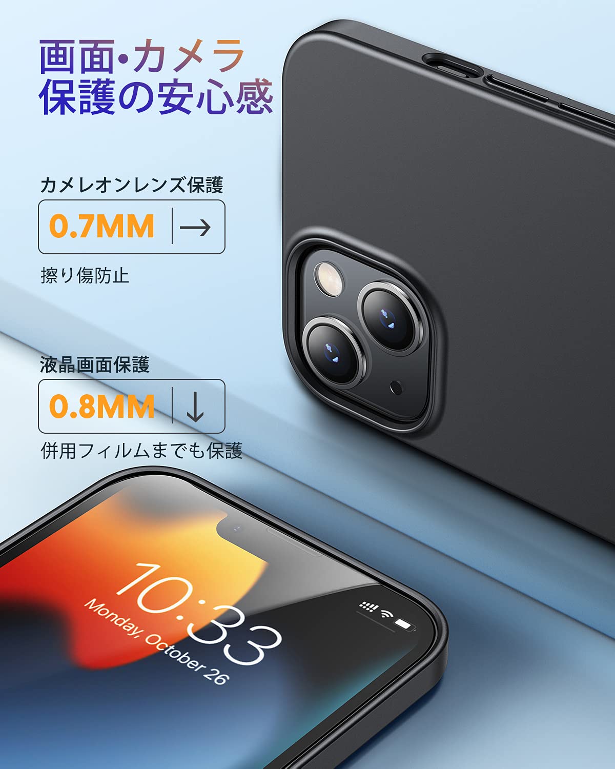 Humixx 超薄型 iPhone 13 用ケース 6.1インチ ブルー Amazon.co.jp: 【羽よりも超軽量＆わずか16グラム】 Humixx 超薄