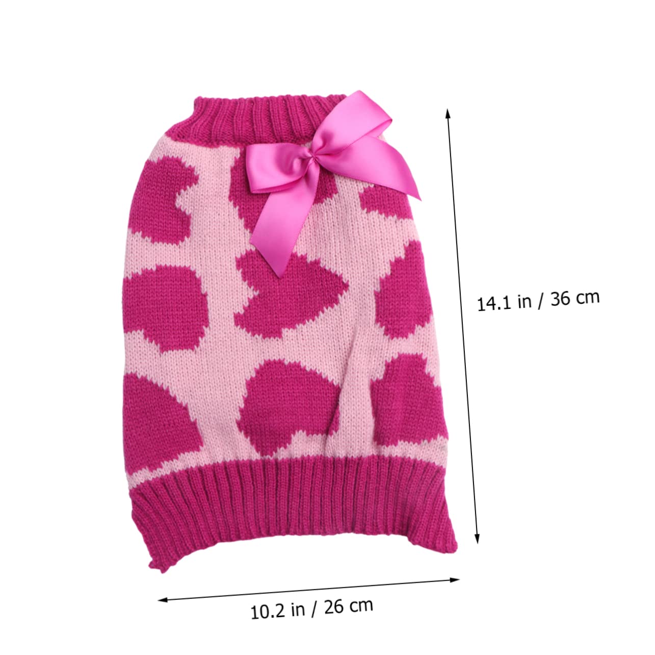Housoutil 3 Pièces Saint Valentin pour Animaux de Compagnie Pull-Over Sweats à Capuche Chauds vêtements de fête pour Animaux de Compagnie Pull pour Chien Hiver Veste avec Chapeau Robe