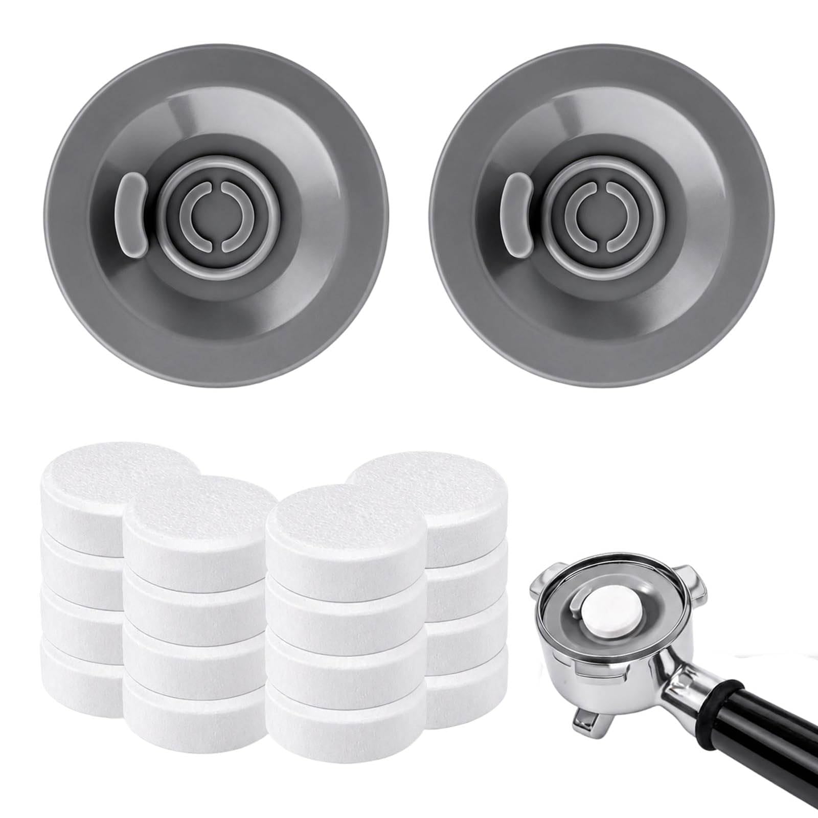 18PCS 2pcs Espresso Cleaning Disc & 16pcs Cleaning Tablets,Professional Coffee Machine Accessories 54mm Universal Silicone Espresso Backflush Disc Tablets Compatible with Ninja Luxe Coffee Machine
