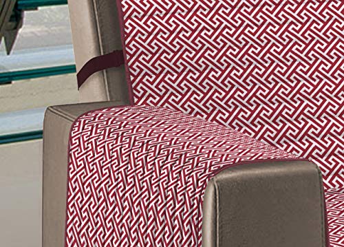 Housse de canapé méridienne bordeaux protection toile angle salon 240 cm