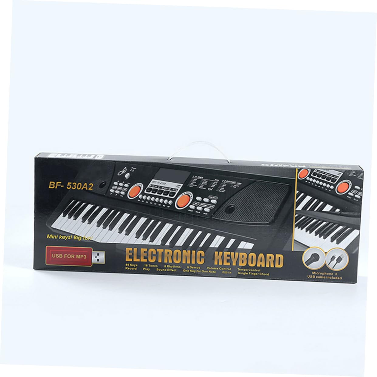 Hemobllo Tastiera Pianoforte Elettronica per Bambini 49 Tasti con Microfono Giocattolo Musicale in Plastica Superficie Liscia per Natale e Compleanno